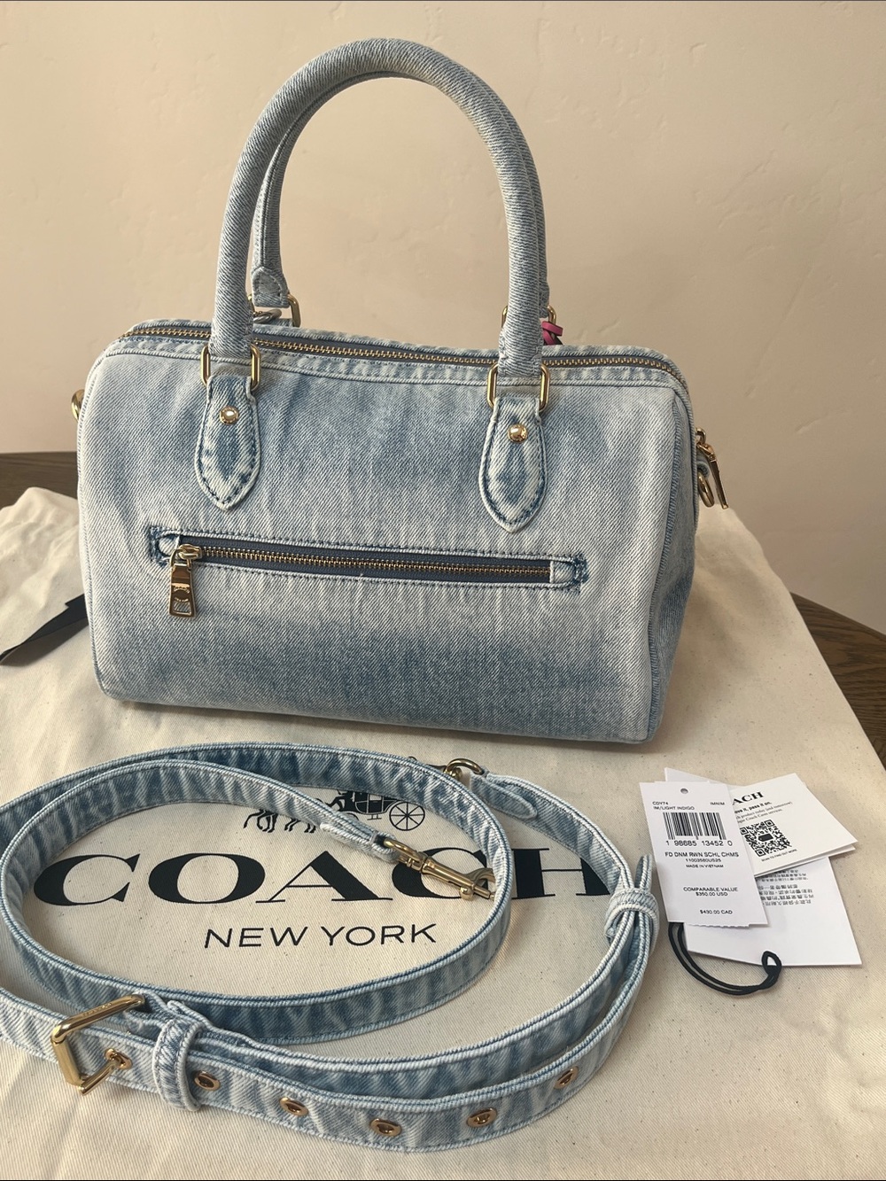 Rowan Satchel Bag
In Loved Denim With Charms - Picture 14 of 15